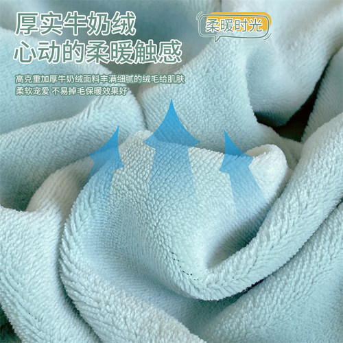 秋冬纯棉加绒ab面四件套单面绒保暖床上小清新加厚被罩床裙三件套 - 图3