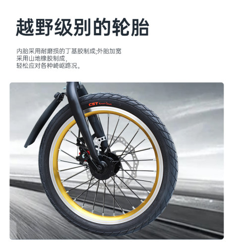 德国HITO品牌 16寸铝合金折叠自行车 超轻便携 变速成人学生单车 - 图3