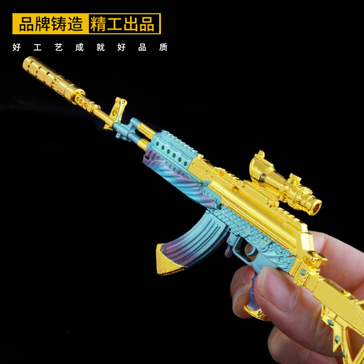和平精英吃鸡游戏周边玩具深海曼妙M762金属模型小号合金武器-图1