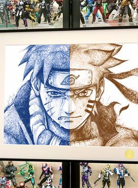 飞线鸣人火影忍者NARUTO仙人宇智波佐助柱间斑客厅卧室动漫装饰画