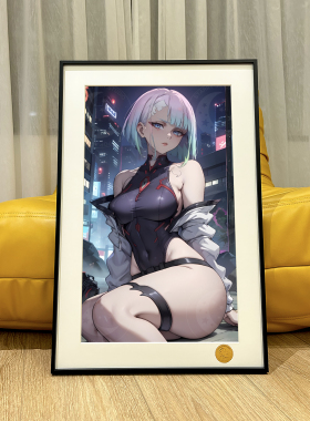 星空 回眸露西Lucy赛博朋克边缘行者Cyberpunk马丁内斯动漫装饰画