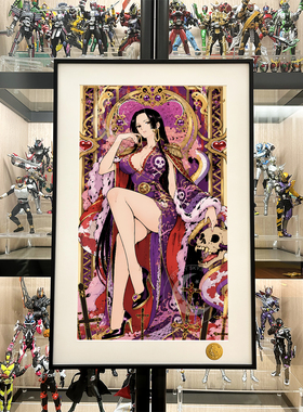 王座女帝Hancock海贼王路飞蛇姬汉库克onepiece七武海动漫装饰画