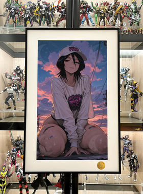 跪姿露琪亚死神bleach黑崎一护织姬恋次境·界客厅卧室动漫装饰画