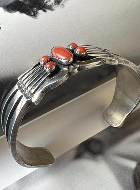 印第安纯银手镯古董首饰中古饰品