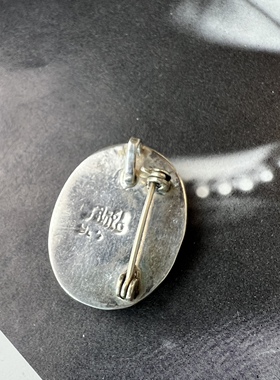 纯银吊坠胸针两用款古董首饰