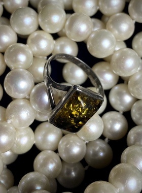 绿珀手工925纯银古董首饰欧美