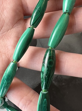 天然孔雀石项链古董首饰中古饰品