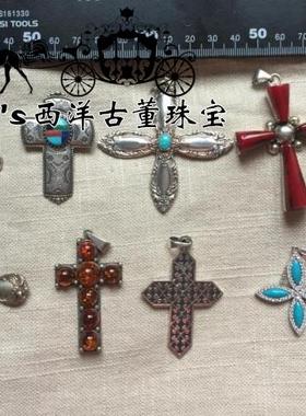 纯银天然原矿设计师古董首饰吊坠