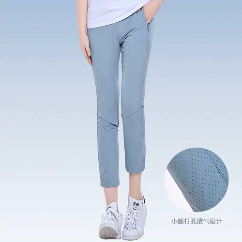 户外速干裤女夏季薄款运动九分裤修身显瘦轻薄透气跑步登山防晒裤 - 图2