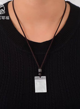 足银999祥云平安无事牌吊坠古法实心项坠男女情侣款个性饰品礼物