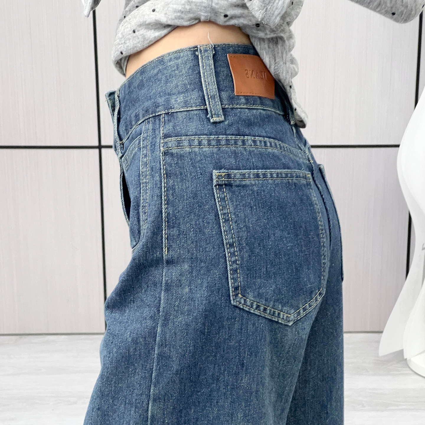 300斤胖mm大码美式复古宽松阔腿牛仔裤女秋季垂感小个子拖地裤子,淘宝优惠券,粉丝福利购,淘宝优惠卷