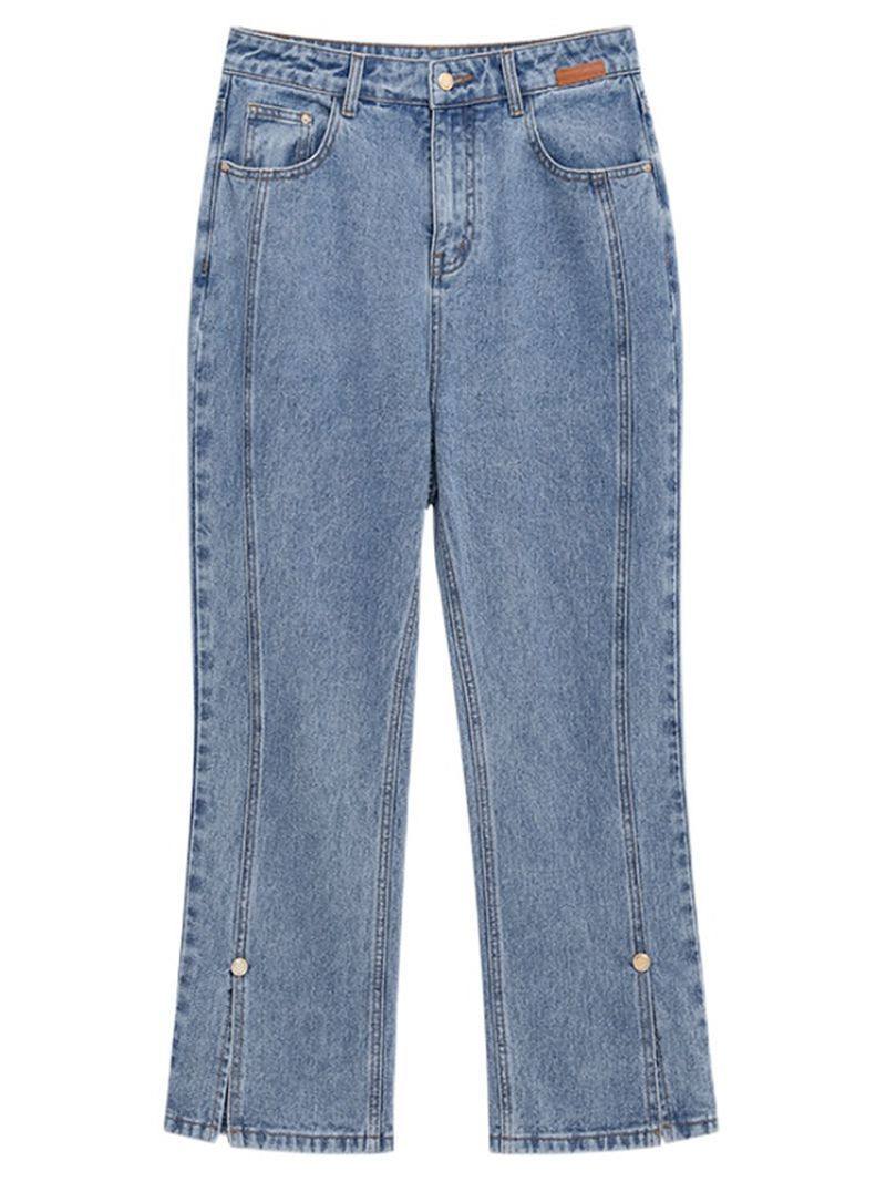 特大码女装2-300斤高腰开叉九分牛仔裤胖mm宽松百搭直筒阔腿裤子,淘宝优惠券,粉丝福利购,淘宝优惠卷