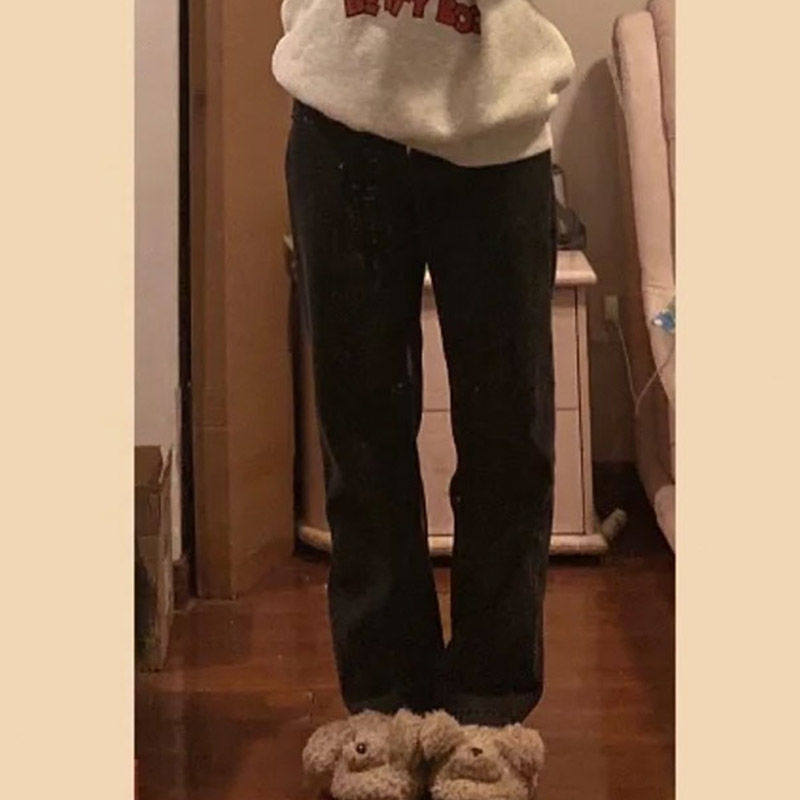 特大码300斤黑色高腰百搭阔腿牛仔裤女遮胯腿粗胖mm宽松直筒裤子2,淘宝优惠券,粉丝福利购,淘宝优惠卷