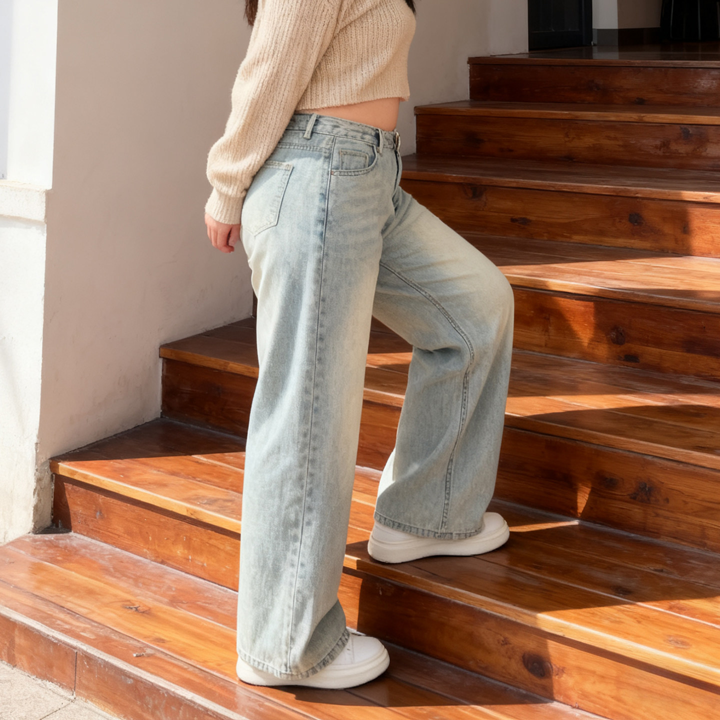 大码女装胖mm复古高腰阔腿加绒加厚牛仔裤女宽松百搭显瘦直筒长裤,淘宝优惠券,粉丝福利购,淘宝优惠卷