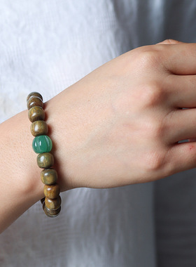 阿根廷绿檀老型珠DIY玉福