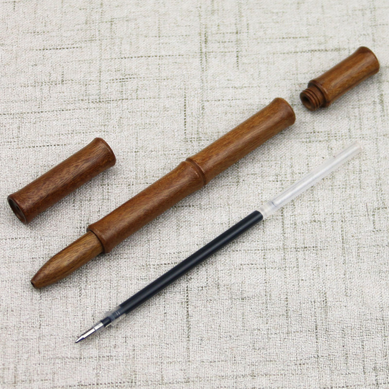红木质中性笔普通笔芯替换黑色檀酸枝科檀木商务男士签字笔毕业定制刻字送朋友闺蜜生日礼物
