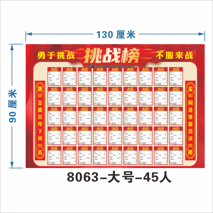 中考高考学生挑战墙光荣风云榜高三目标墙贴班级文化布置教室装饰 - 图2