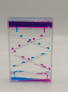 彩色方滴发呆创意滑梯阶梯液体沙漏油漏水滴水漏油漏计时摆件礼物