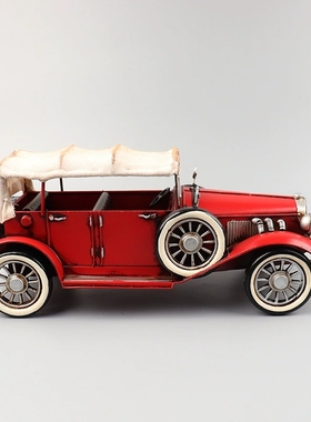 劳斯莱斯银色幽灵敞篷车跑车汽车模型手工艺复古老爷车装饰品摆件
