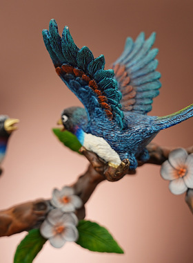 玄关全铜摆件福寿双全客厅酒柜喜鹊寿桃蟠桃装饰品乔迁新居礼品