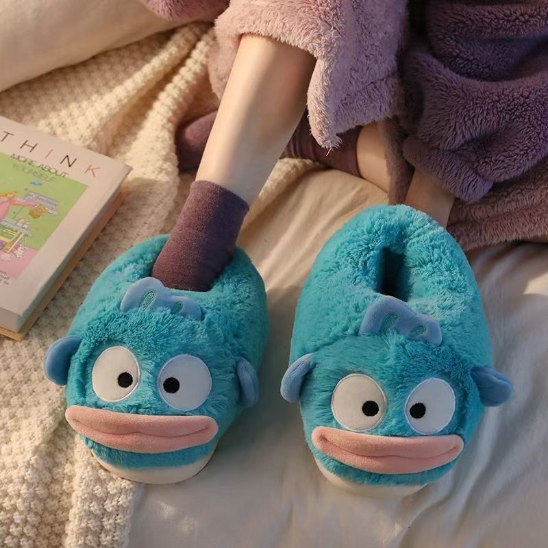 小丑鱼棉拖鞋女冬季新款居家保暖防滑卡通毛绒包跟踩屎感搞怪棉拖,淘宝优惠券,粉丝福利购,淘宝优惠卷