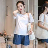 Джинсовая юбка для беременных, шорты, штаны, модная тонкая летняя одежда с поддержкой живота, 2018, городской стиль, свободный крой