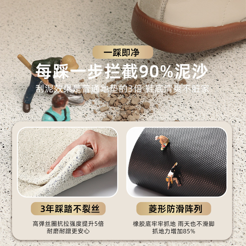丝圈地垫入户门垫家用进门口防滑脚垫加厚耐脏免洗垫子可裁剪地毯,淘宝优惠券,粉丝福利购,淘宝优惠卷