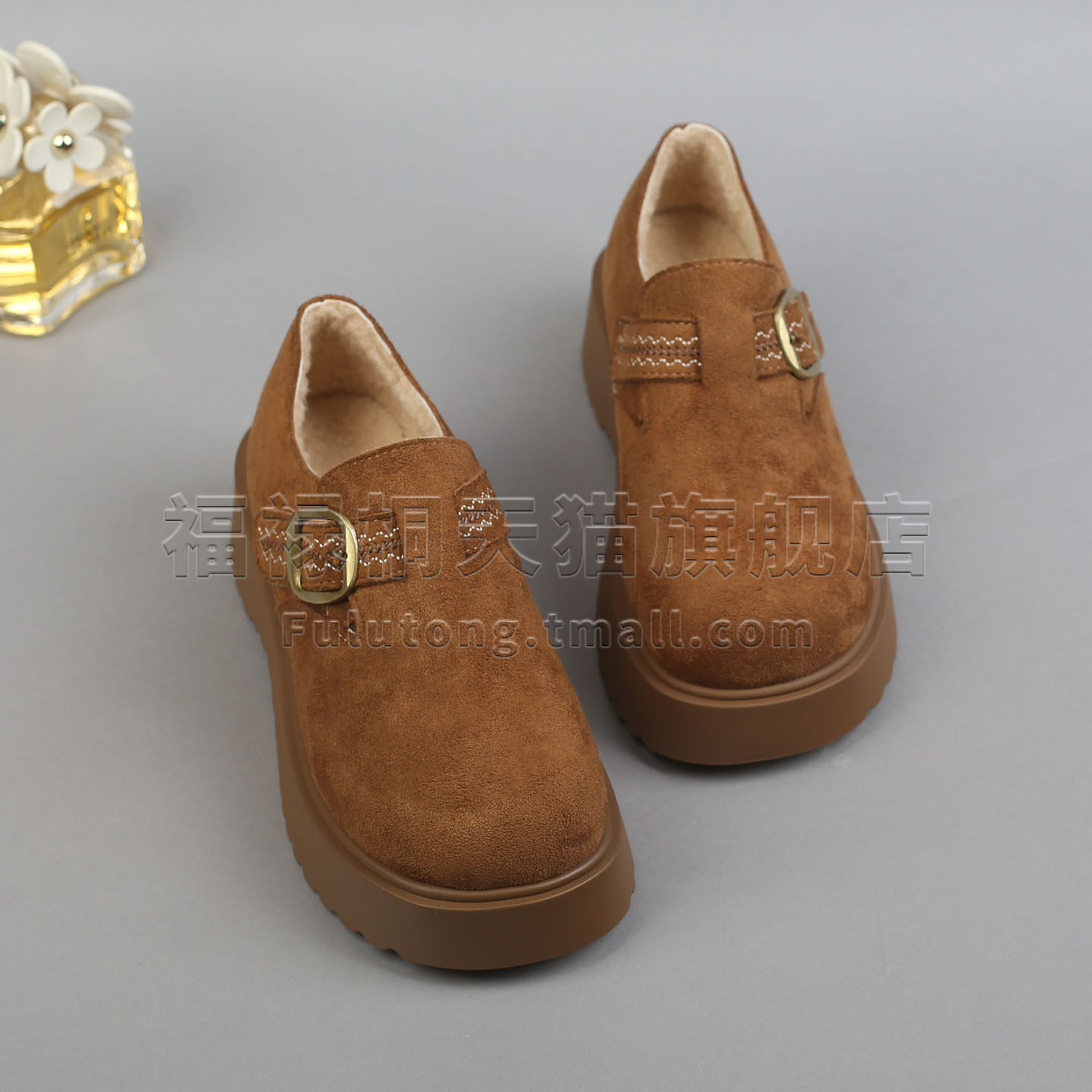 福禄桐勃肯鞋女2025冬季新款加绒保暖厚底松糕女鞋全包舒适休闲鞋,淘宝优惠券,粉丝福利购,淘宝优惠卷