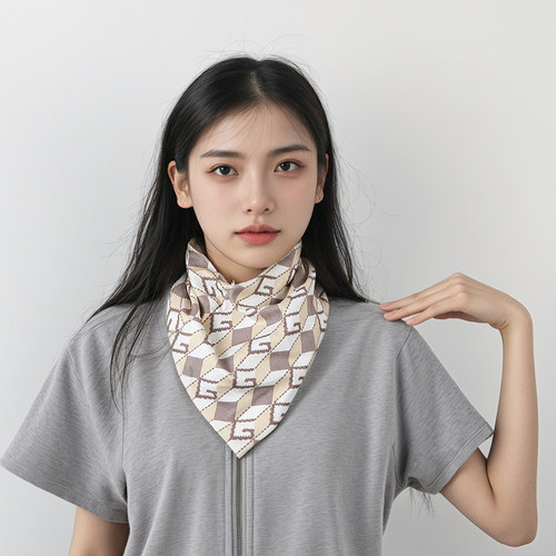 三角围巾围脖女新款时尚绒布秋冬季护颈韩版防寒保暖气质百搭脖套 - 图2