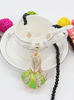 百搭长款韩国钱袋夸张装饰品链子