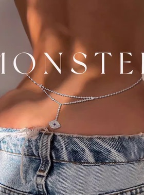 MONSTER身体链 Y2K 辣妹风饰品 Gyaru bling 109辣妹 欧美风