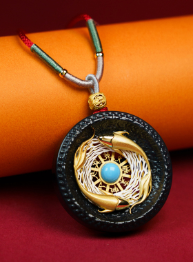 三清山【道观直发】双鱼太极八卦吊坠挂件