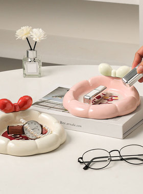 进门ins奶油风平安喜乐收纳摆件