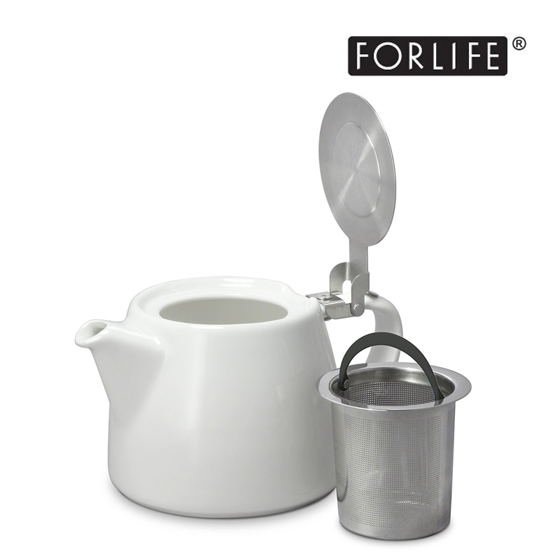美国FORLIFE桩树人家无铅彩色陶瓷壶耐热茶壶不锈钢过滤茶壶530ml - 图1