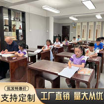 Solid Wood Calligraphy Table Country School Desk Kindergarten Students Class Table And Chairs Painting And Calligraphy Table Chinese Training Table Go Tea Art Table