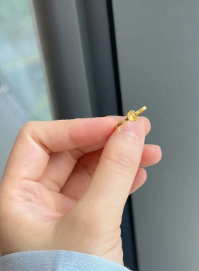 金店同款沙金仿真金猫眼转运珠戒指女款轻奢高级感指环送女友礼物
