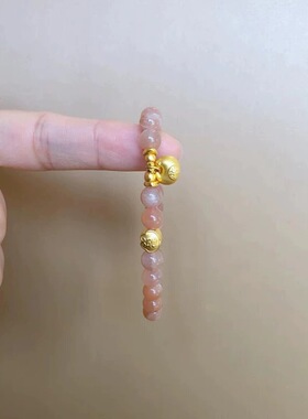 金店同款沙金仿真金铃兰花手链女款轻奢高级感手串送女友礼物爆闪