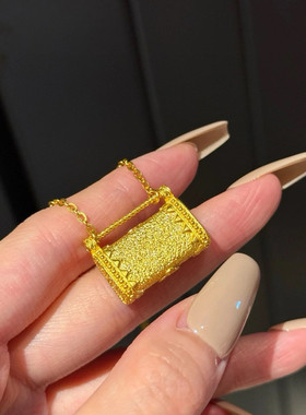 金店同款沙金仿真金绿宝石恶魔之眼吊坠女款轻奢高级感项链送女友