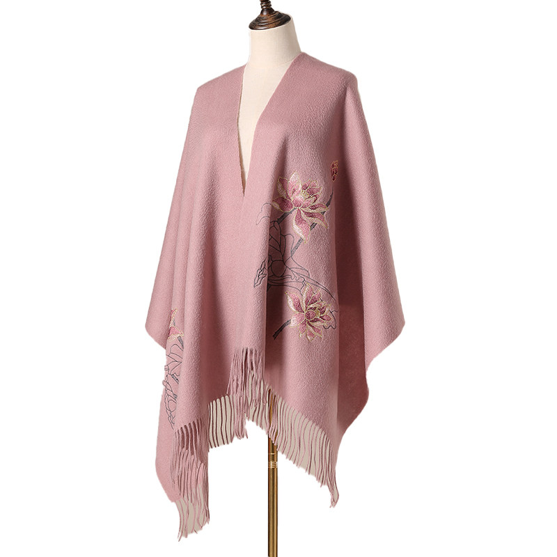 恒源祥气质100纯羊毛大披肩围巾两用复古风秋冬流苏披风外搭斗篷,淘宝优惠券,粉丝福利购,淘宝优惠卷