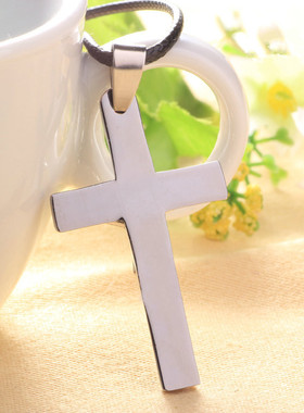 潮男士十字架吊坠创意韩版项链