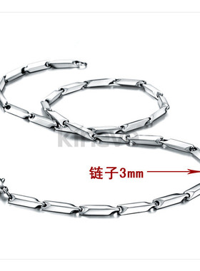 钛钢不褪色个性菱形潮女项链条