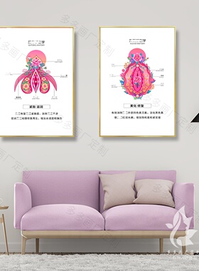 骨盆子宫解剖挂画产后修复宣传挂画美容院医院墙壁装饰画疗愈海报