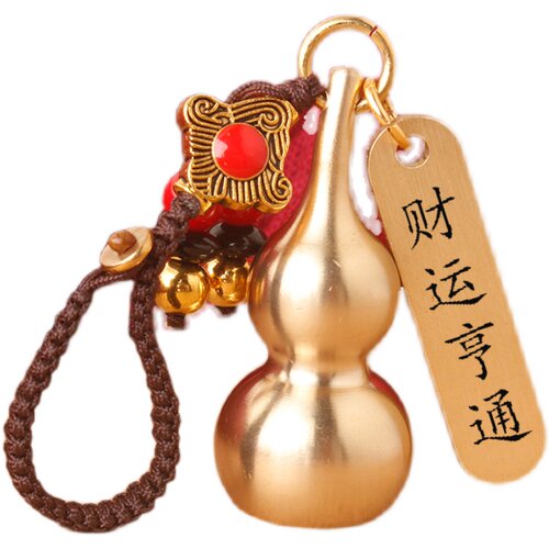 手工纯黄铜实心金属小葫芦汽车钥匙扣钥匙圈创意挂坠男士女生挂件 - 图3