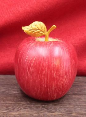 手工彩绘大红铜苹果摆件铜制苹果新年平安圣诞礼品礼物家居装饰