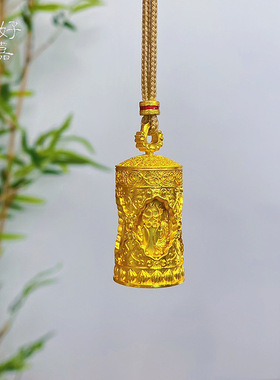 2026男女国潮风四面佛金墩项链铜沙金复古时尚毛衣链长短可调送礼