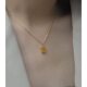 Colorful gem inlaid zircon square necklace copper sand gold light luxury fashion versatile European and American jewelry gift high-end jewelry
