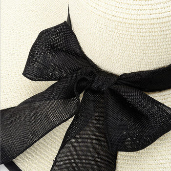 Sun Hat ແນວໂນ້ມ Summer ຂອງແມ່ຍິງ Versatile Sun Protection Outdoor Travel Big Brim Sun Hat Foldable Seaside Beach Butterfly Straw Hat