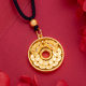Ancient Qianlong Brand Lucky Necklace for Men and Women Sand Gold Filigree Hollow Qianlong Tongbao Coin Pendant Pendant