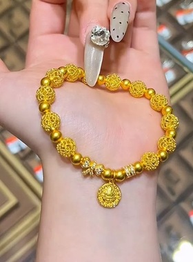 古法花丝转运珠绣球黄财神手链金店同款手串传承复古简约女饰品