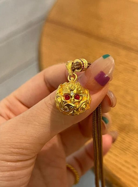 金店同款古法沙凤凰蛋吊坠项链新中式小凤蛋挂坠编绳配饰diy配件